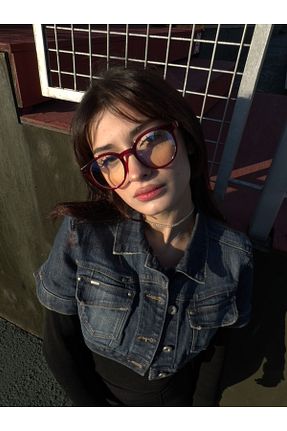 عینک محافظ نور آبی زرشکی زنانه شیشه HabeQ - کد 466204468