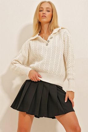 پلیور بژ زنانه ساده Trend Alaçatı Stili - کد 753699496