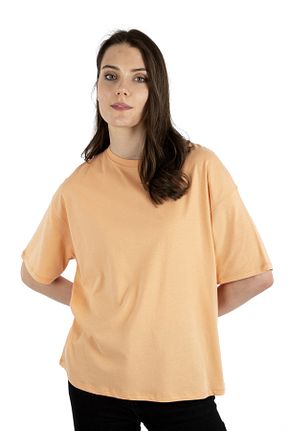 تیشرت نارنجی زنانه گشاد Story of Basics - کد 753429285