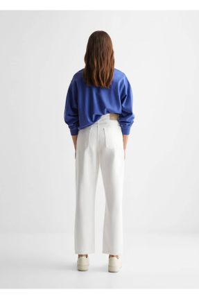 شلوار جین سفید زنانه پاچه رگولار استاندارد کد 460455866