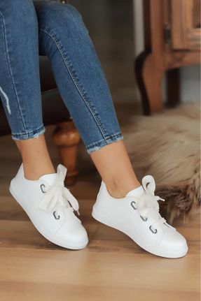 کفش کژوال سفید زنانه چرم مصنوعی پاشنه کوتاه ( 4 - 1 cm ) پاشنه ساده کد 35865241