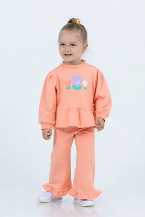 ست بالاتنه و پائین تنه نارنجی بچه گانه بافت Tuffy Kids - کد 753695208