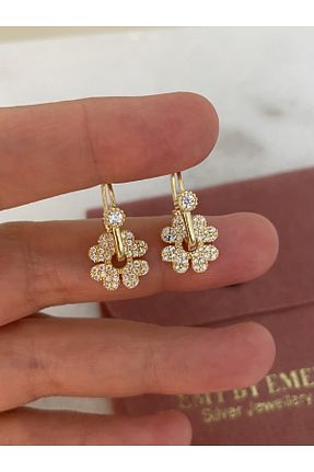 گوشواره نقره زرد زنانه 925 عیار emy by emel luxury silver jewelry - کد 753843348