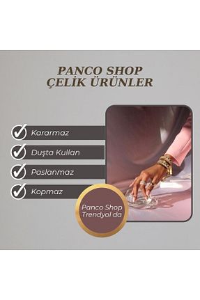 گردنبند استیل ( فولاد ) طلائی زنانه استیل ضد زنگ Panco - کد 339492286