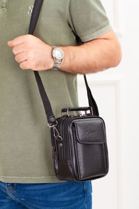 کیف دستی مشکی مردانه سایز کوچک چرم مصنوعی کد 122660386