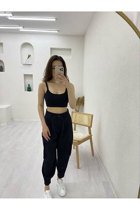 شلوار مشکی زنانه پنبه ای AF FASHİON - کد 754152977