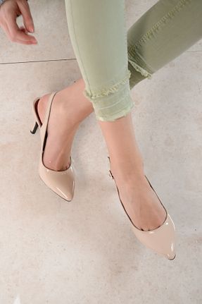 کفش پاشنه بلند کلاسیک بژ زنانه پارچه Shoes Time - کد 36902935