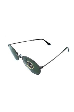 عینک آفتابی مشکی زنانه 50 UV400 فلزی مات بیضی کد 32991456