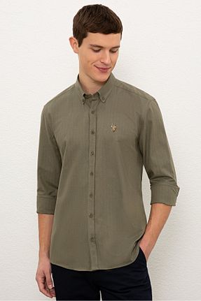 پیراهن خاکی مردانه اسلیم فیت U.S. Polo Assn. - کد 62260733