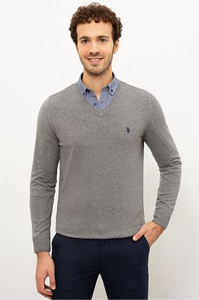 پلیور طوسی مردانه ساده U.S. Polo Assn. - کد 66079979