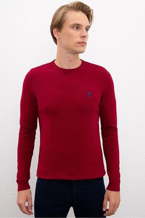 پلیور زرشکی مردانه ساده U.S. Polo Assn. - کد 76647390