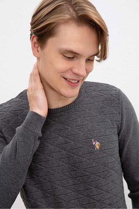 پلیور طوسی مردانه ساده U.S. Polo Assn. - کد 32585990