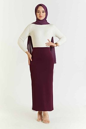 دامن حجاب بنفش زنانه کمر کش دار Essah Moda - کد 75121606