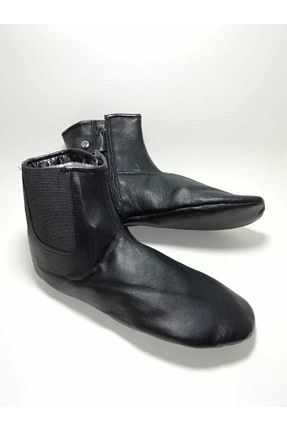 بوت خانگی مشکی مردانه چرم خالص Gezer - کد 42712222
