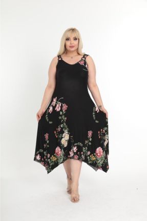 لباس مشکی زنانه ویسکون سایز بزرگ بافت کد 97367805