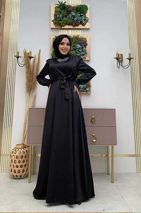 لباس مجلسی حجاب مشکی زنانه یقه دوچرخه Bym Fashion - کد 756800723