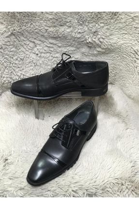 کفش کلاسیک مشکی مردانه چرم طبیعی پاشنه کوتاه ( 4 - 1 cm ) کد 756096296