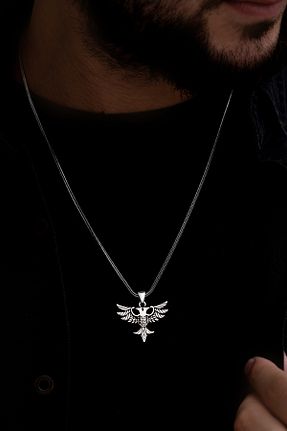گردنبند نقره نارنجی مردانه 925 عیار OSMANLI GÜMÜŞ - کد 43755152