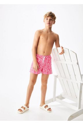 شلوارک ساحلی نارنجی بچه گانه بافت MANGO Kids - کد 645706194