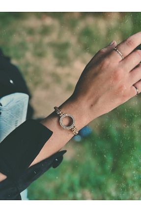 دستبند جواهر طلائی زنانه زیرکن MeriTakı - کد 756216541