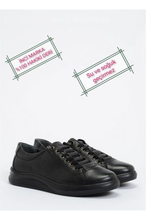 کفش کژوال مشکی مردانه چرم طبیعی پاشنه کوتاه ( 4 - 1 cm ) پاشنه ضخیم کد 756494542