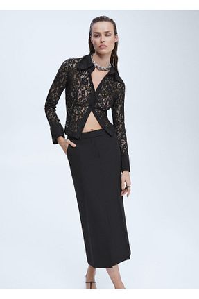 دامن مشکی زنانه ساده MANGO - کد 635754486