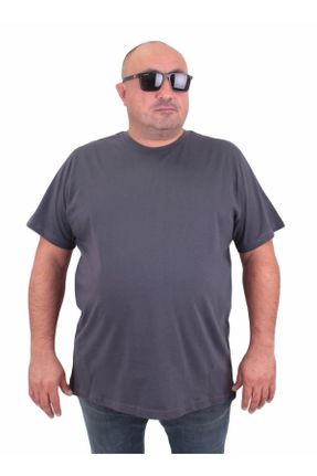 تی شرت طوسی مردانه سایز بزرگ کد 755072886