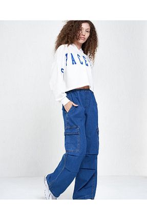 شلوار آبی زنانه پارچه DEEFWEAR - کد 755245611