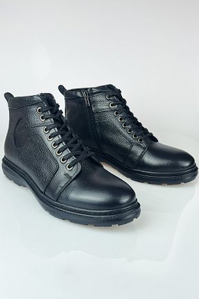 بوت / نیم بوت مشکی مردانه چرم خالص LUSIVE - کد 755515241