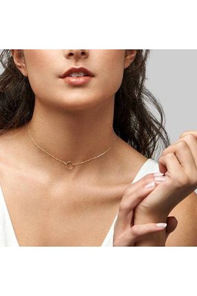 گردنبند جواهر صورتی زنانه ANGORA GÜMÜŞ - کد 755591349