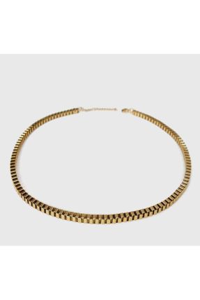 گردنبند جواهر طلائی زنانه استیل ضد زنگ کد 696155484