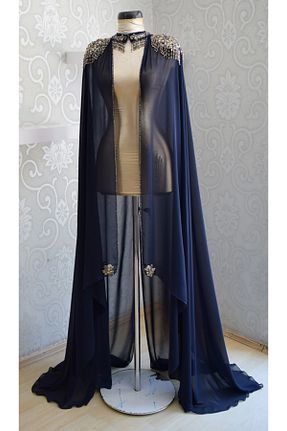 لباس عروس سرمه ای زنانه شیفون paris in paris - کد 739467520