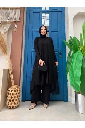 ست بالاتنه و پائین تنه حجاب مشکی زنانه رگولار Bym Fashion - کد 756795678