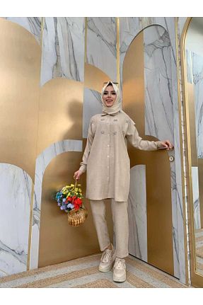 ست بالاتنه و پائین تنه حجاب قهوه ای زنانه رگولار Bym Fashion - کد 756793374