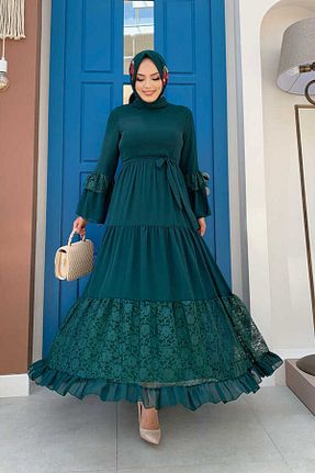لباس حجاب سبز زنانه ساق پهن Bym Fashion - کد 756794566