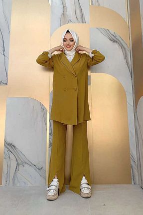 ست بالاتنه و پائین تنه حجاب زرد زنانه رگولار Bym Fashion - کد 756795797