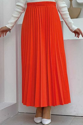 دامن حجاب نارنجی زنانه کمر کش دار Bym Fashion - کد 756114529