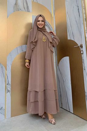 لباس حجاب قهوه ای زنانه رگولار Bym Fashion - کد 756794734