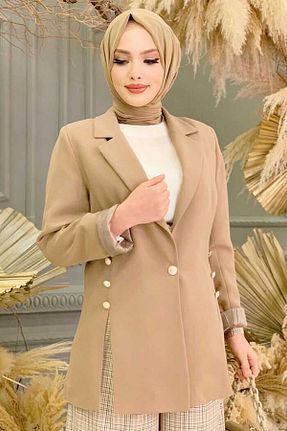 کت حجاب قهوه ای زنانه Blazer Bym Fashion - کد 756130455