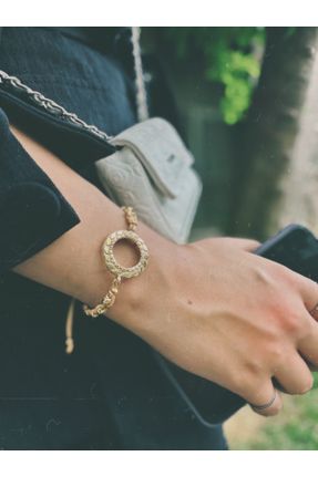 دستبند جواهر طلائی زنانه برنز کد 756218072