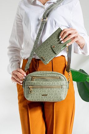 کیف دوشی سبز زنانه چرم مصنوعی Just Polo - کد 756956693