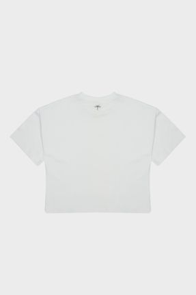 تی شرت سفید بچه گانه رگولار یقه گرد تکی کد 755252686