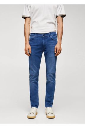 شلوار جین آبی مردانه پاچه رگولار جین استاندارد کد 417485121