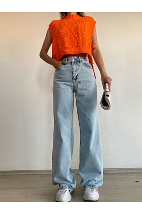 شلوار جین آبی زنانه پاچه گشاد Bella denim - کد 755561933