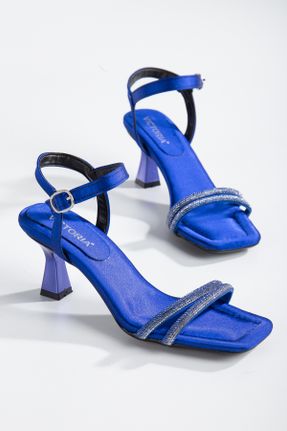 کفش پاشنه بلند کلاسیک آبی زنانه چرم مصنوعی پاشنه نازک پاشنه متوسط ( 5 - 9 cm ) کد 755398088