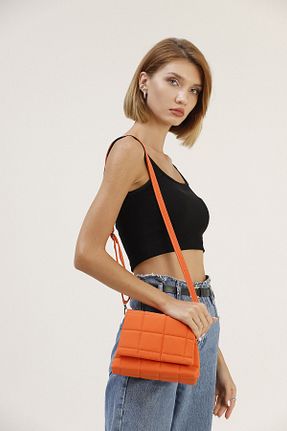 کیف دوشی نارنجی زنانه چرم مصنوعی GÜLÇEM butik - کد 117167333