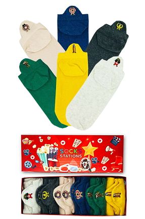 جوراب رنگی زنانه پنبه ای Socks Stations - کد 742857807