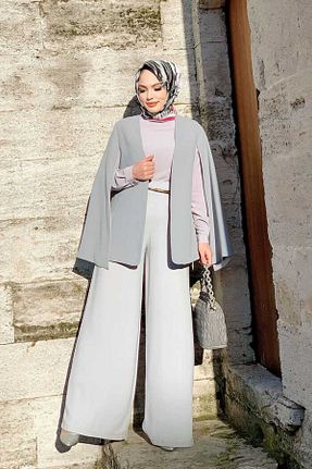 کت حجاب طوسی زنانه رگولار Bym Fashion - کد 756140130
