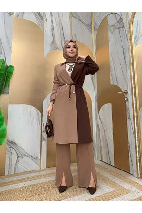 کت حجاب قهوه ای زنانه رگولار Bym Fashion - کد 756140263