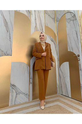 ست بالاتنه و پائین تنه حجاب قهوه ای زنانه رگولار Bym Fashion - کد 756795980